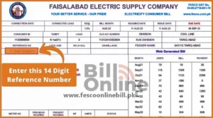 Step-by-step guide on viewing Fesco online bill with a computer and mobile device, illustrating the online bill viewing process for the post titled 'How to View Fesco Electricity Bill Online?