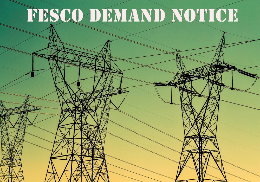 Web feature image displaying a FESCO Demand Notice, illustrating the essential visual context for users accessing information related to FESCO billing and demand notices